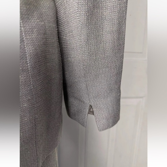 LINDA ALLARD ELLEN TRACY Skirt Suit Set SZ 4 Gold Silver Metallic Work Wedding - Picture 8 of 10